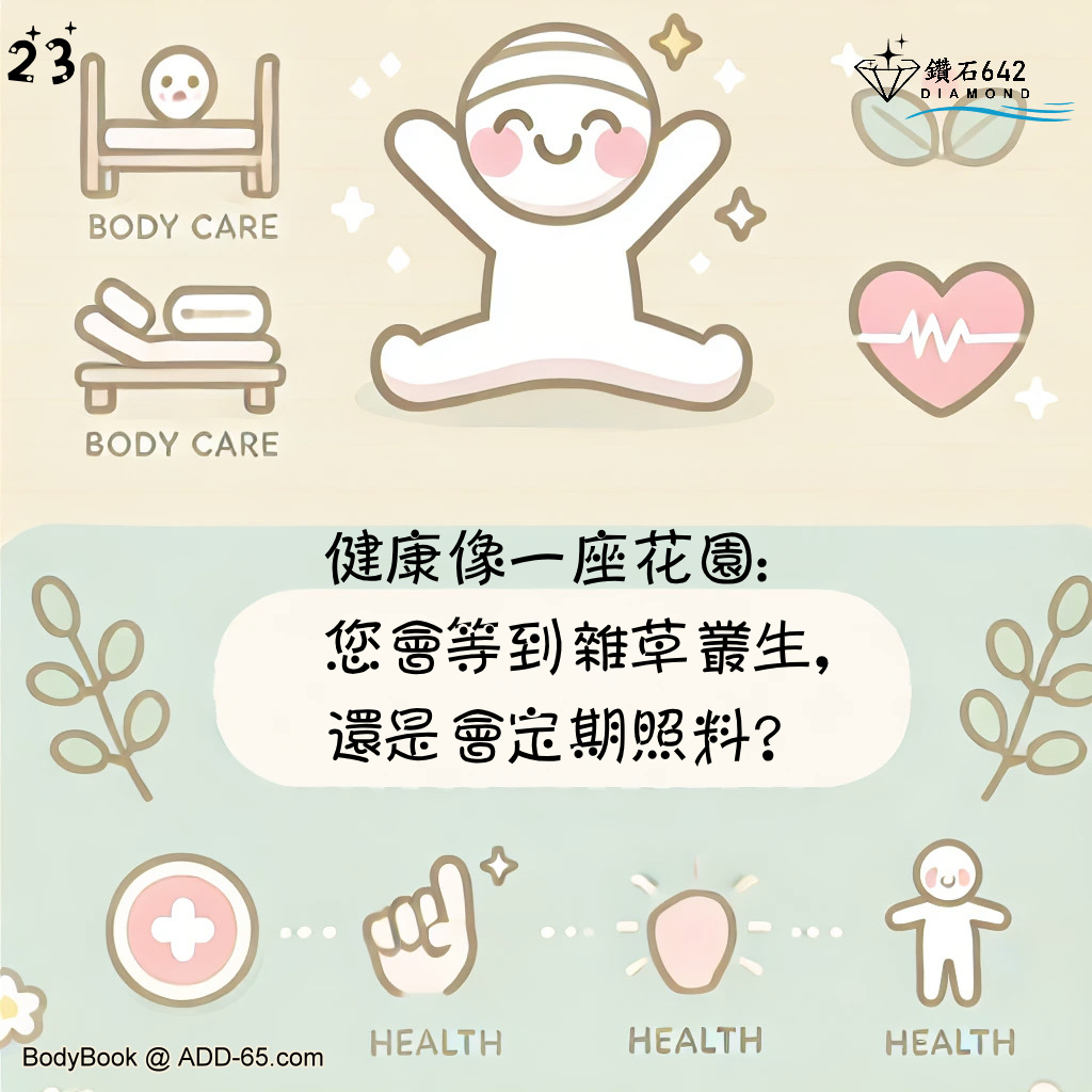 健康像一座花園：您會等到雜草叢生，還是會定期照料？
