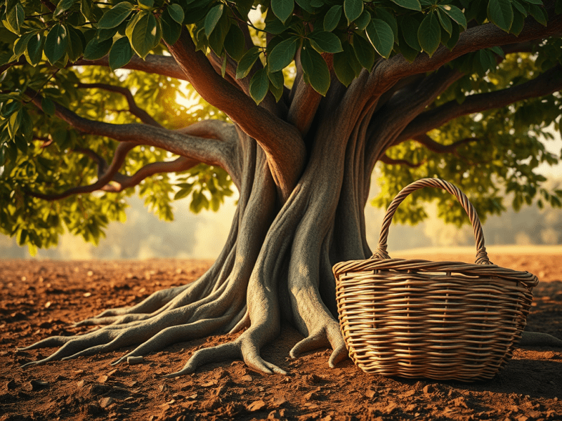 籃子與樹根