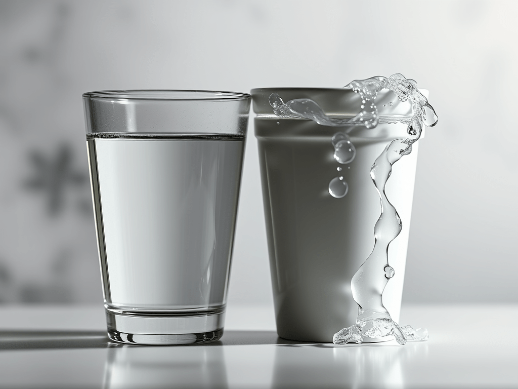 盛水的杯與滿水的杯