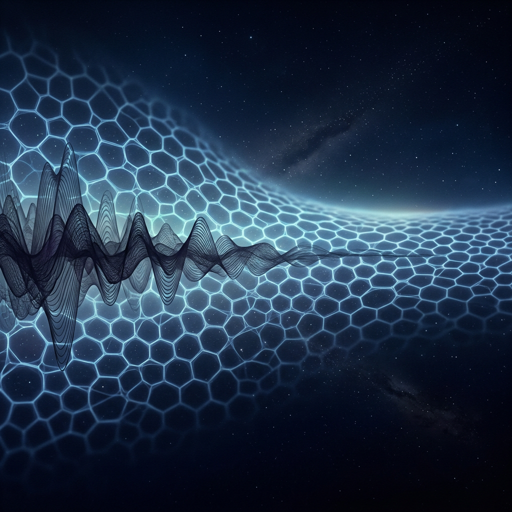 Serene cellular grid, fading dark soundwaves