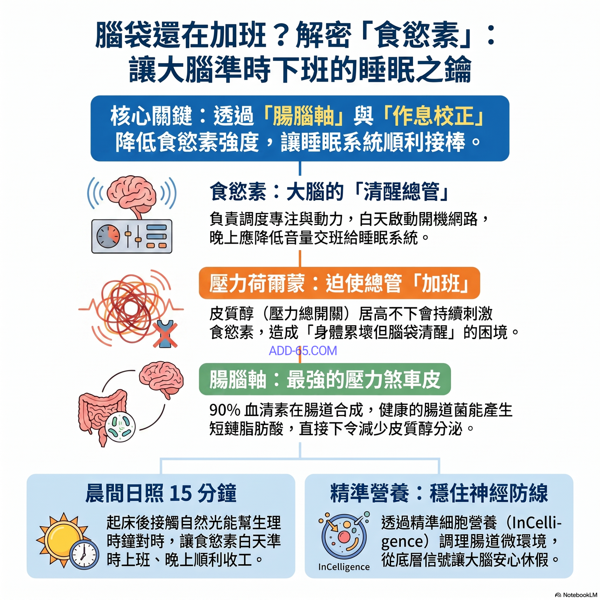 【細胞營養學堂】失眠是清醒總管在加班！看懂食慾素、皮質醇與腸腦軸的自律神經校準術