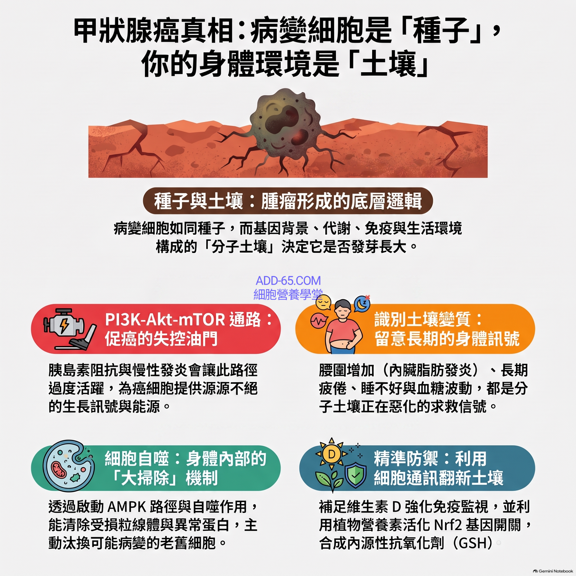 【細胞營養學堂】甲狀腺癌病變與分子土壤決定論