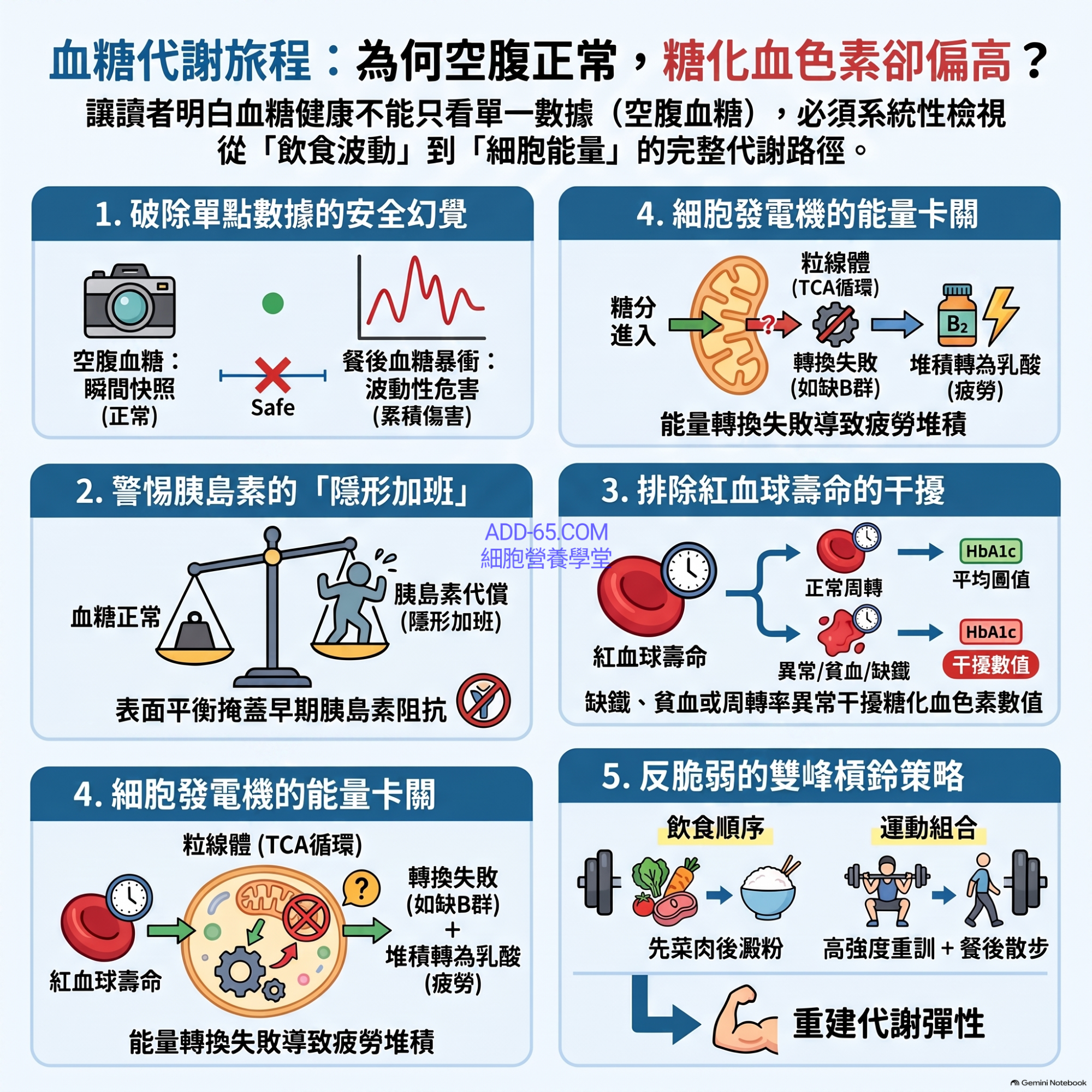 【細胞營養學堂】空腹正常，糖化血色素偏高？血糖代謝旅程的系統性解密