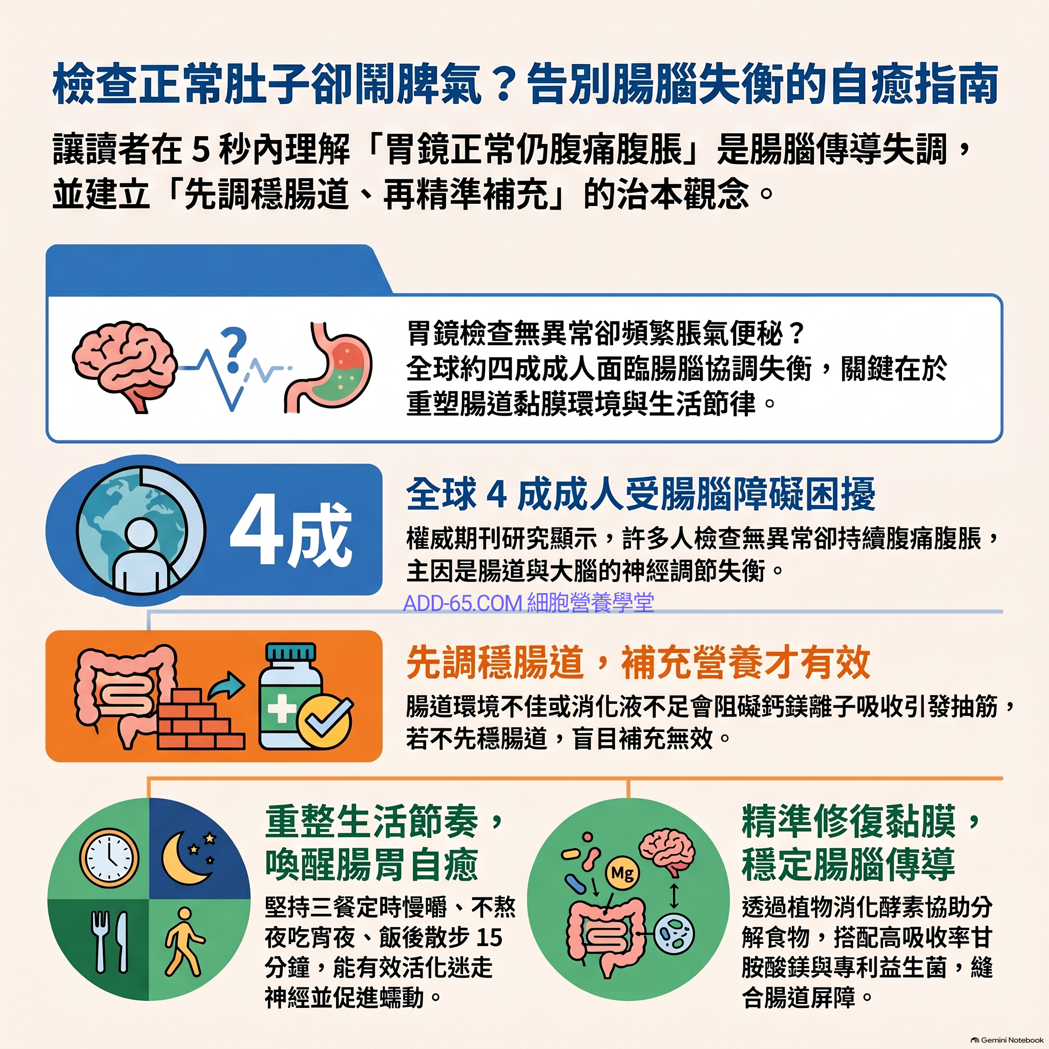 【細胞營養學堂】檢查都正常，肚子卻天天鬧脾氣？